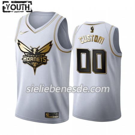 Kinder NBA Charlotte Hornets Trikot Nike 2019-2020 Weiß Golden Edition Swingman - Benutzerdefinierte